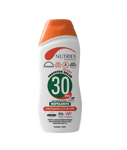 Protetor Solar 30FPS com repelente Oil Free 120ml NUTRIEX